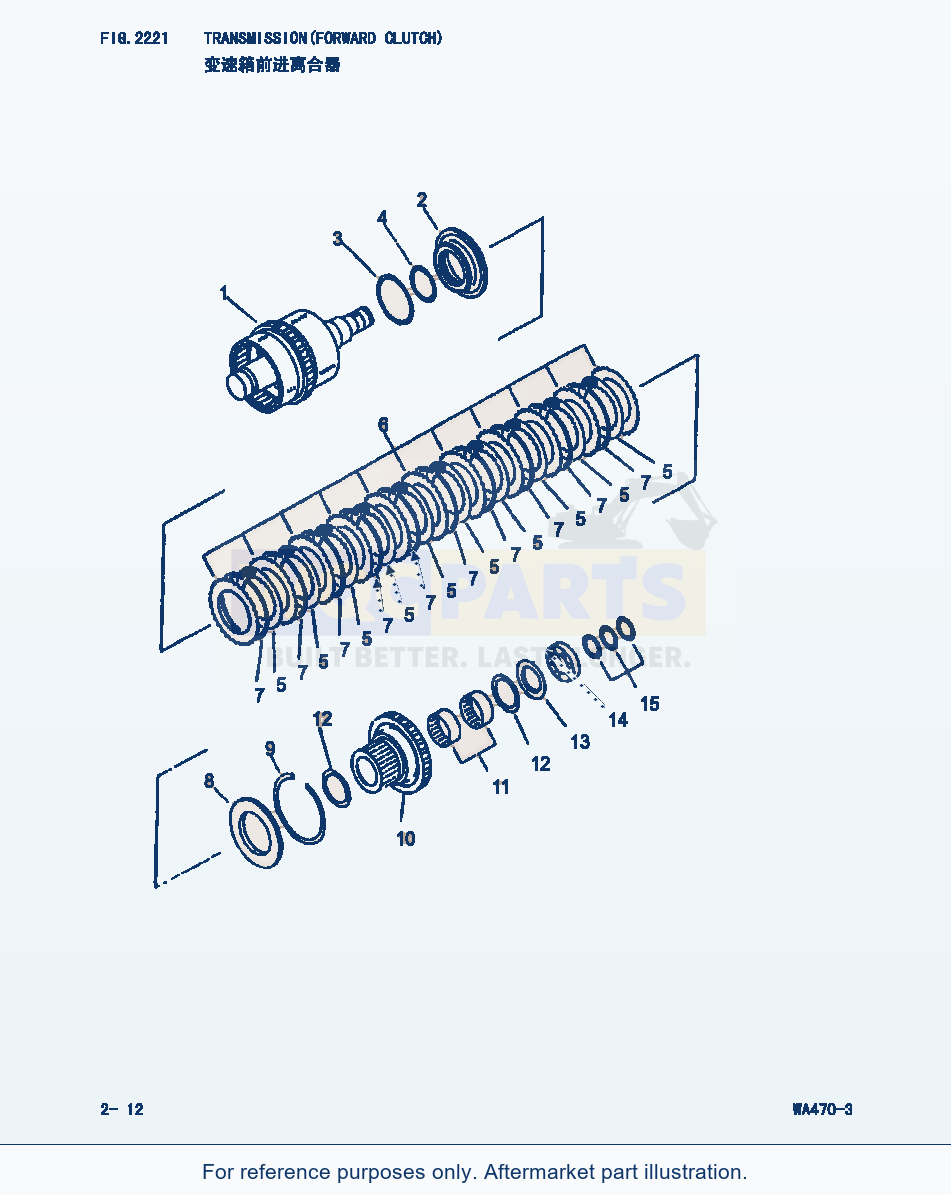 Komatsu WA470-3 Transmission(Forward Clutch) (|000135) parts diagram