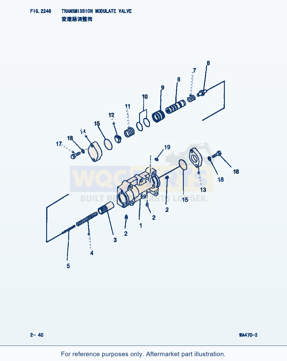 Komatsu WA470-3 Transmission Modulate Valve (|000149) parts diagram