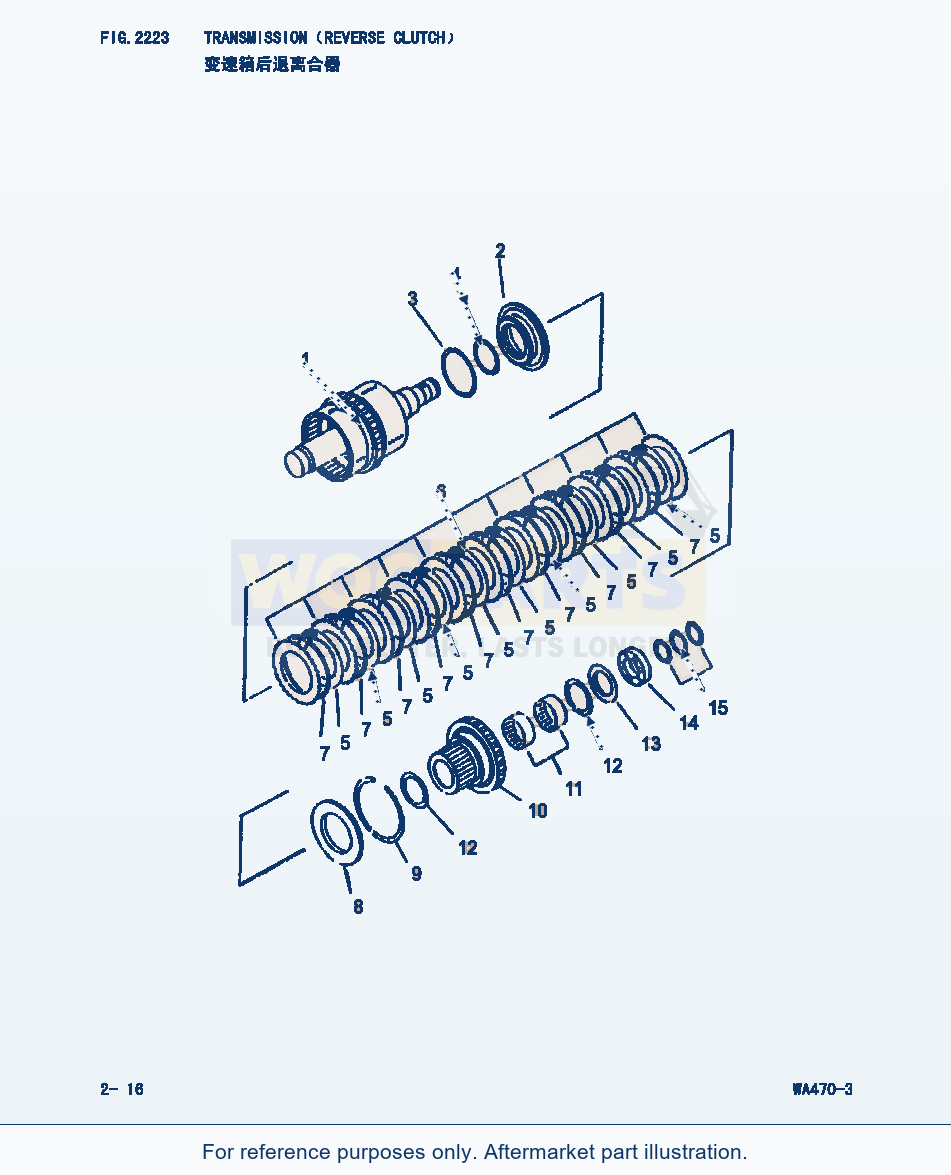 Komatsu WA470-3 Transmission(Reverse Clutch) (|000137) parts diagram