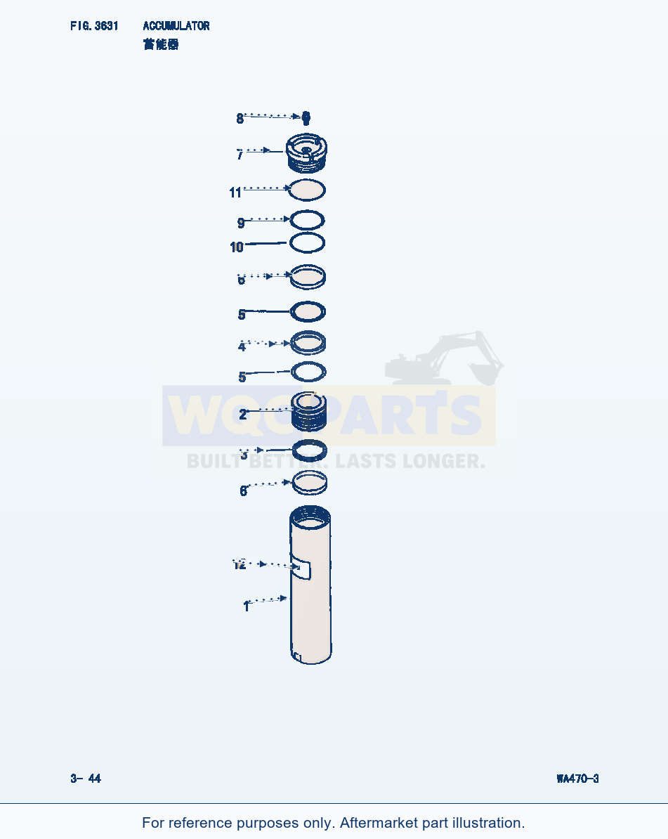 Komatsu WA470-3 Accumulator (|000178) parts diagram