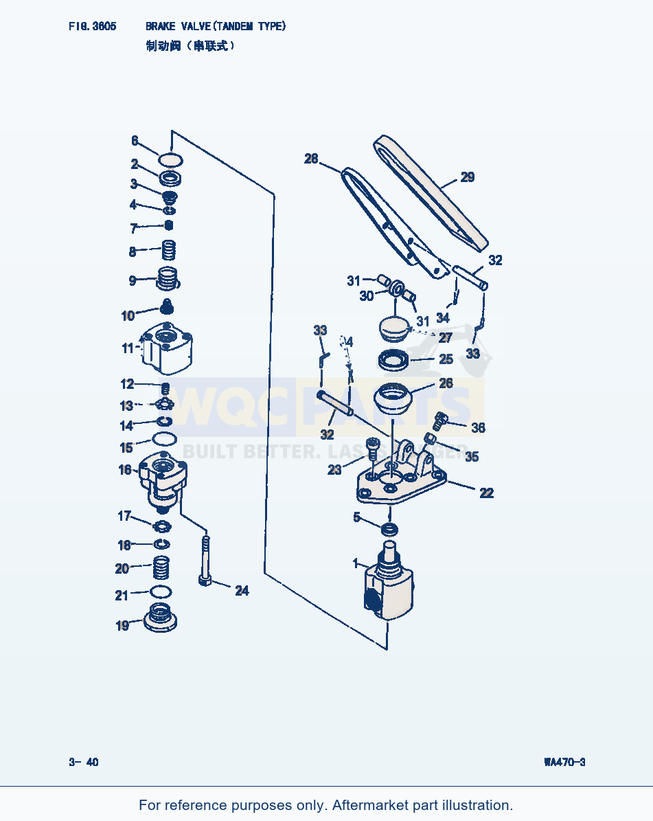 Komatsu WA470-3 Brake Valve(Tandem Type) (|000176) parts diagram