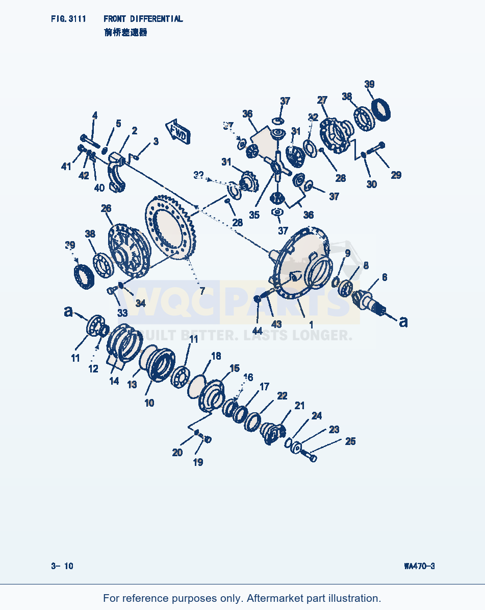 Komatsu WA470-3 Front Differential (|000161) parts diagram