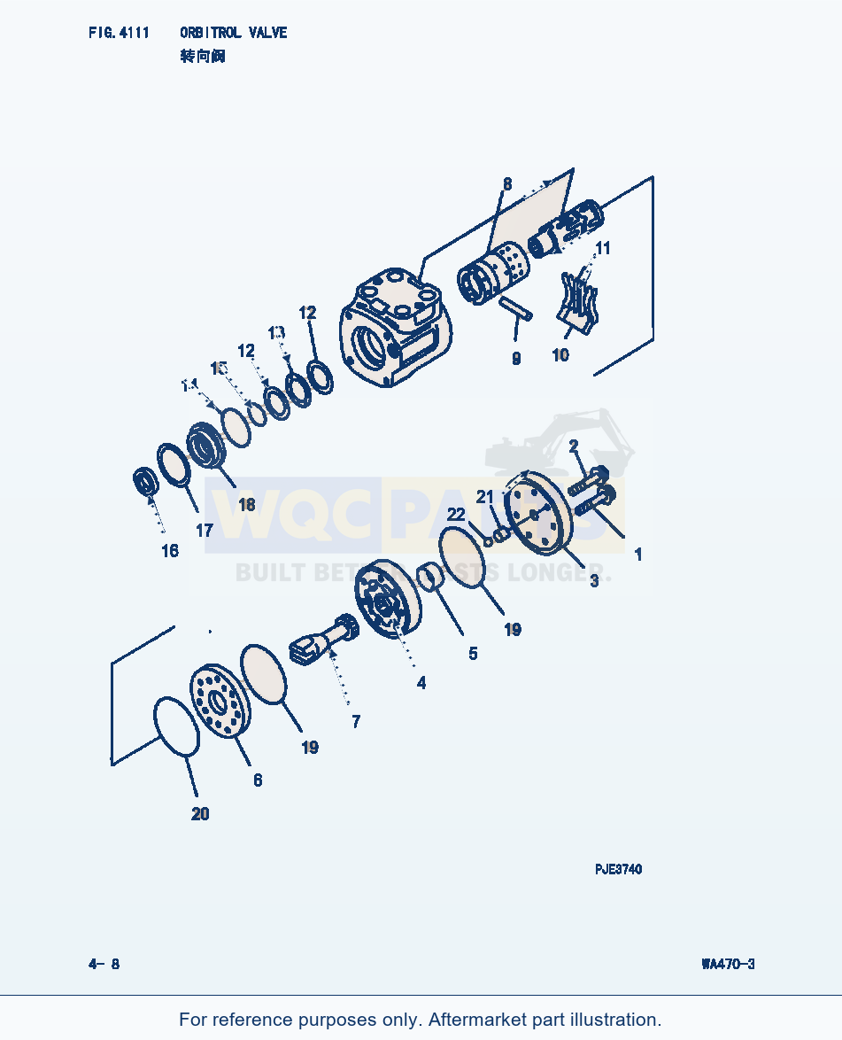 Komatsu WA470-3 Orbitrol Valve (|000184) parts diagram