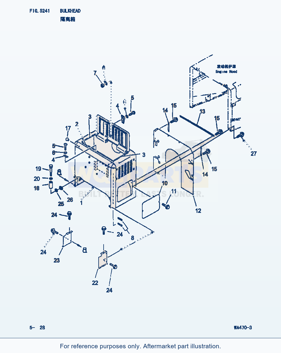 Komatsu WA470-3 Bulkhead (|000221) parts diagram