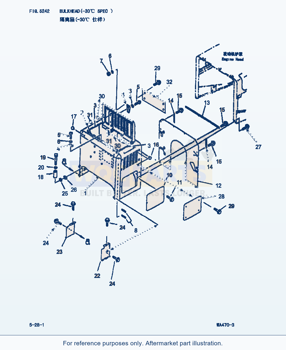 Komatsu WA470-3 Bulkhead(-30Cent. Spec.) (|000222) parts diagram