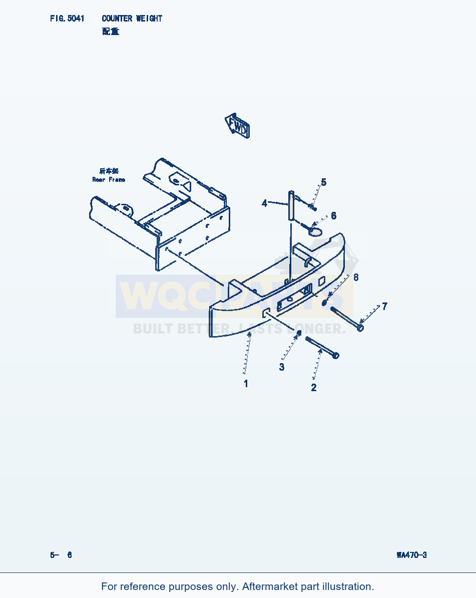 Komatsu WA470-3 Counter Weight (|000201) parts diagram