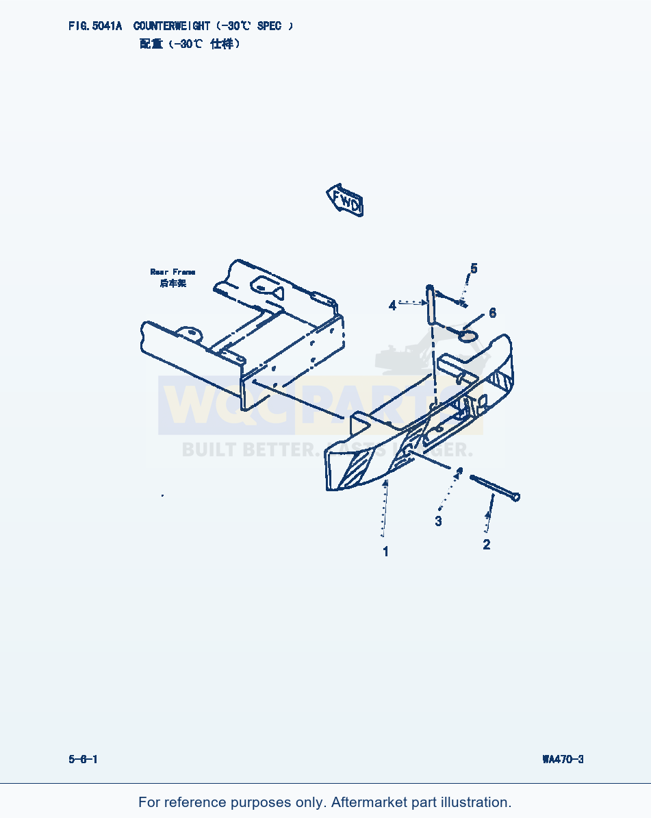 Komatsu WA470-3 Counter Weight(-30Cent. Spec.) (|000202) parts diagram