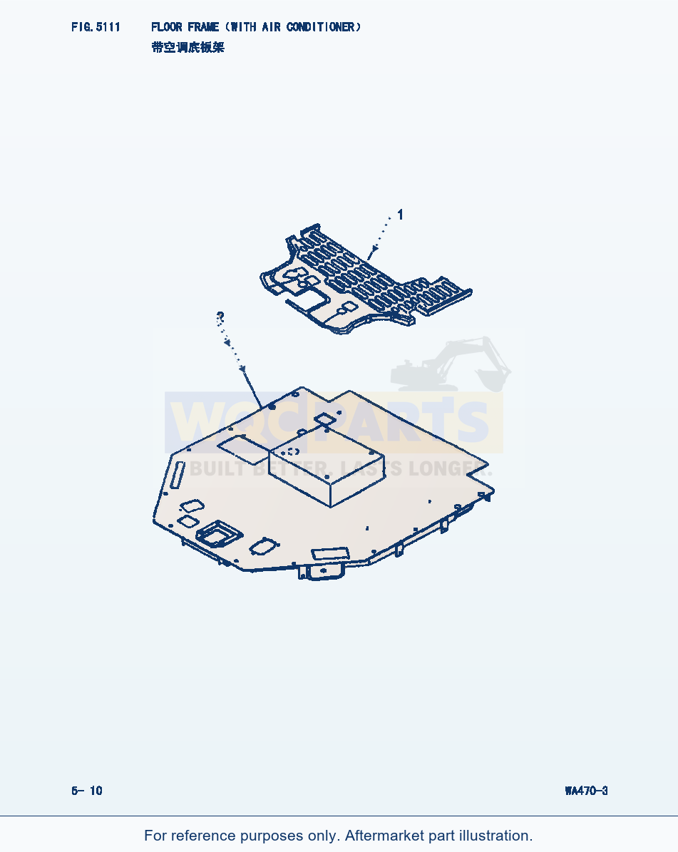 Komatsu WA470-3 Floor Frame(With Air Conditioner) (|000204) parts diagram