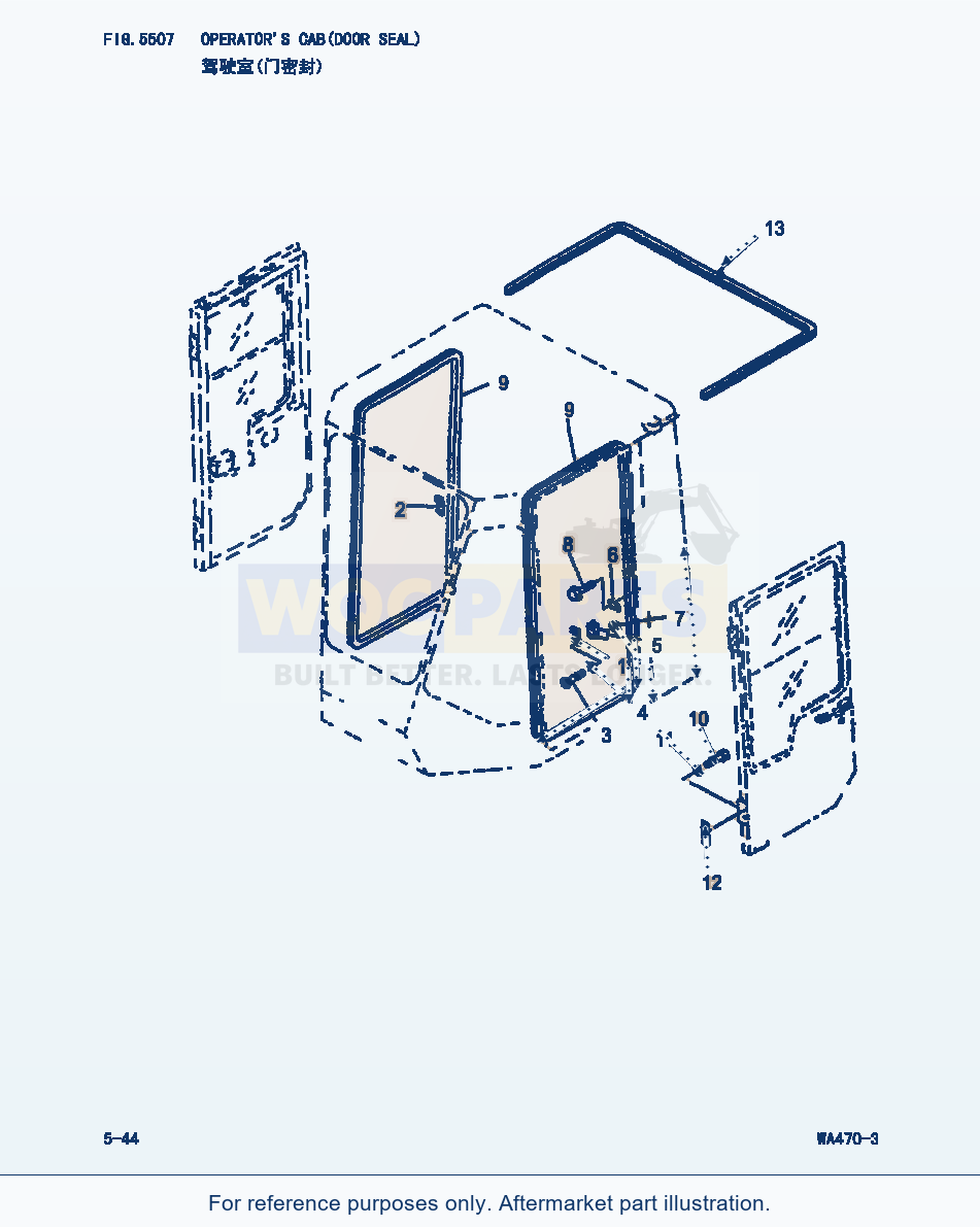 Komatsu WA470-3 Operator'S Cab(Door Seal) (|000233) parts diagram