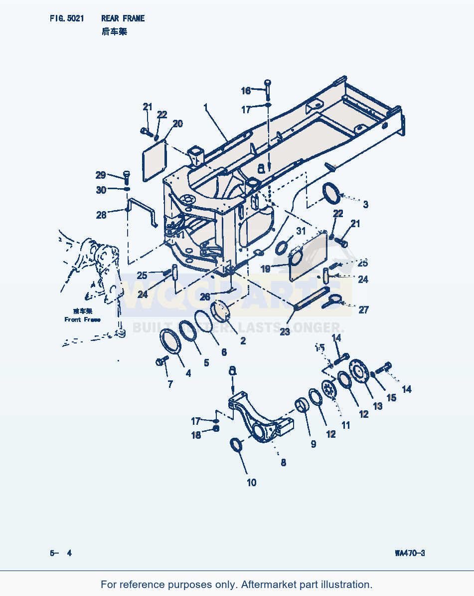 Komatsu WA470-3 Rear Frame (|000199) parts diagram