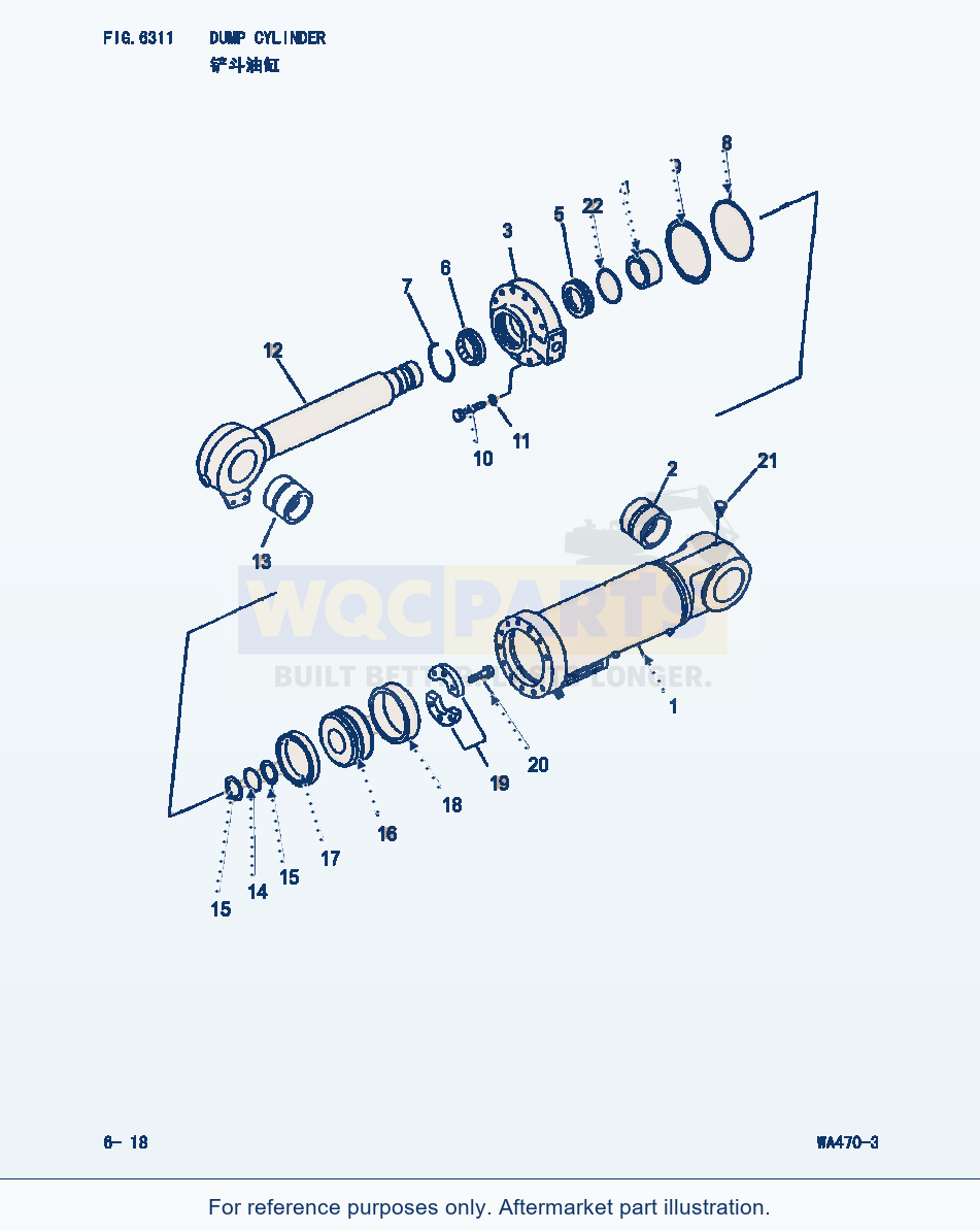 Komatsu WA470-3 Dump Cylinder (|000267) parts diagram