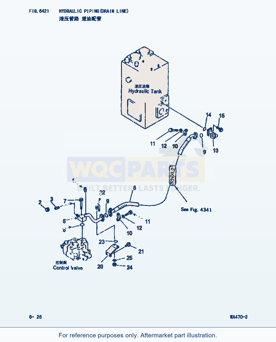 Komatsu WA470-3 Hydraulic Piping(Drain Line) (|000271) parts diagram