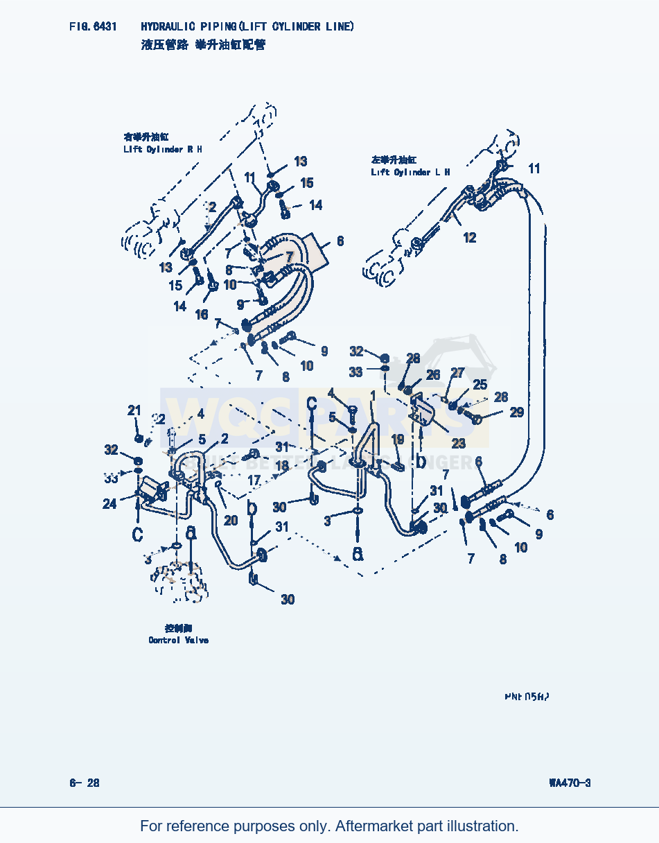 Komatsu WA470-3 Hydraulic Piping(Lift Cylinder Line) (|000272) parts diagram