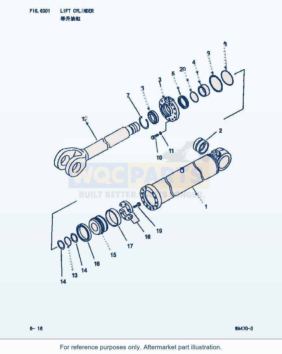 Komatsu WA470-3 Lift Cylinder (|000266) parts diagram