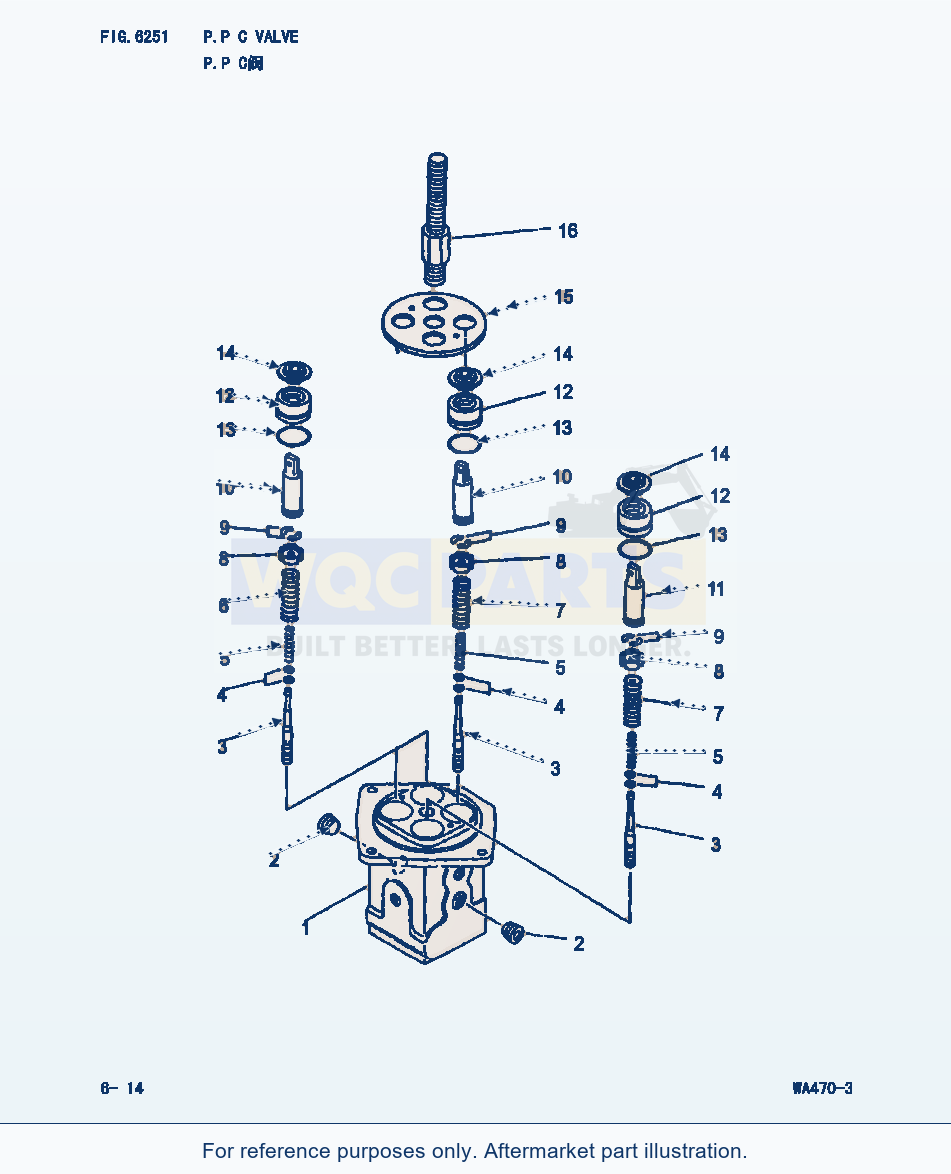 Komatsu WA470-3 P.P.C Valve (|000265) parts diagram