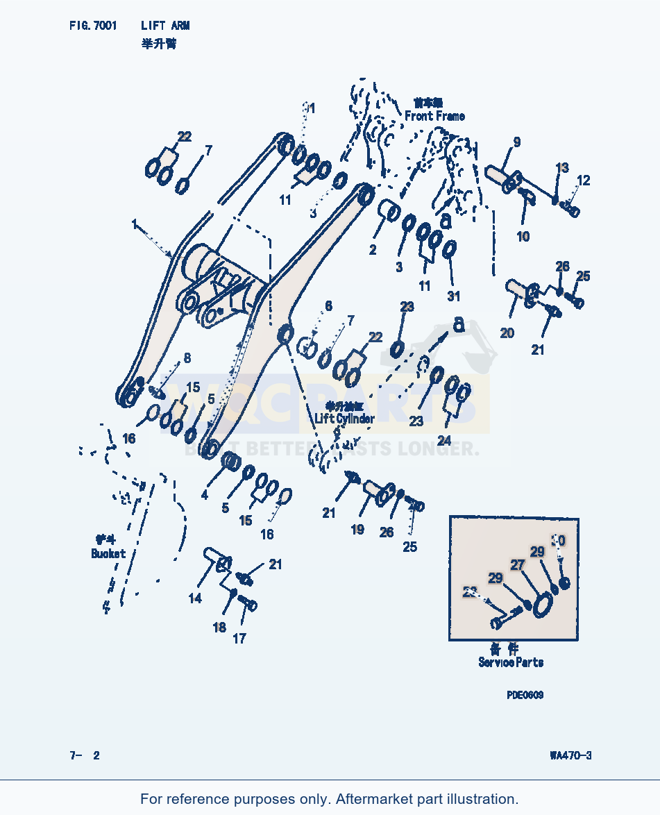 Komatsu WA470-3 Lift Arm (|000282) parts diagram
