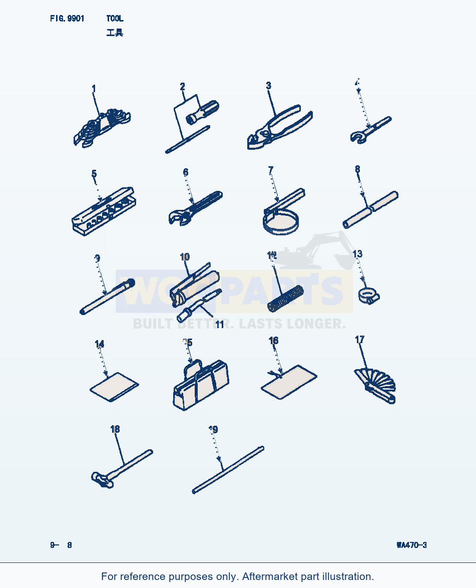Komatsu WA470-3 Tool (|000293) parts diagram