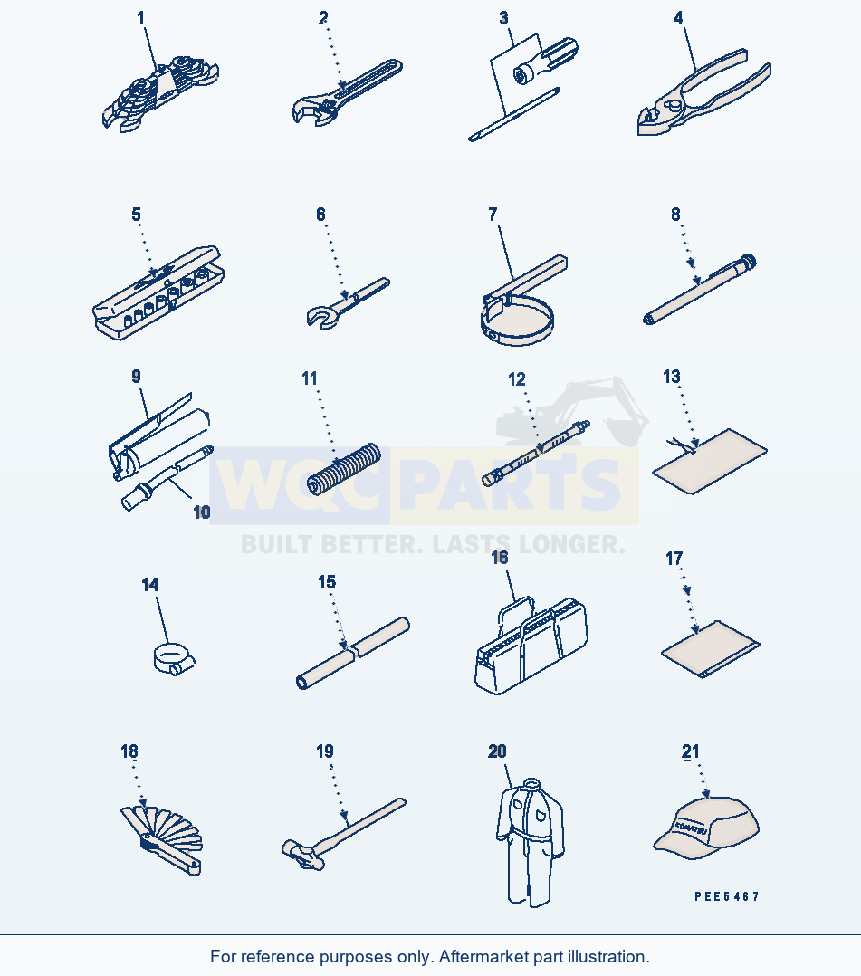 Komatsu WA470-3 Tool parts diagram