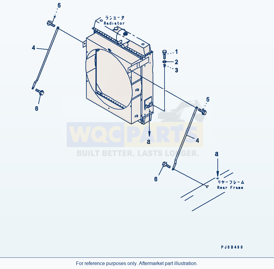 Komatsu WA470-3 Radiator (Radiator Mounting) parts diagram