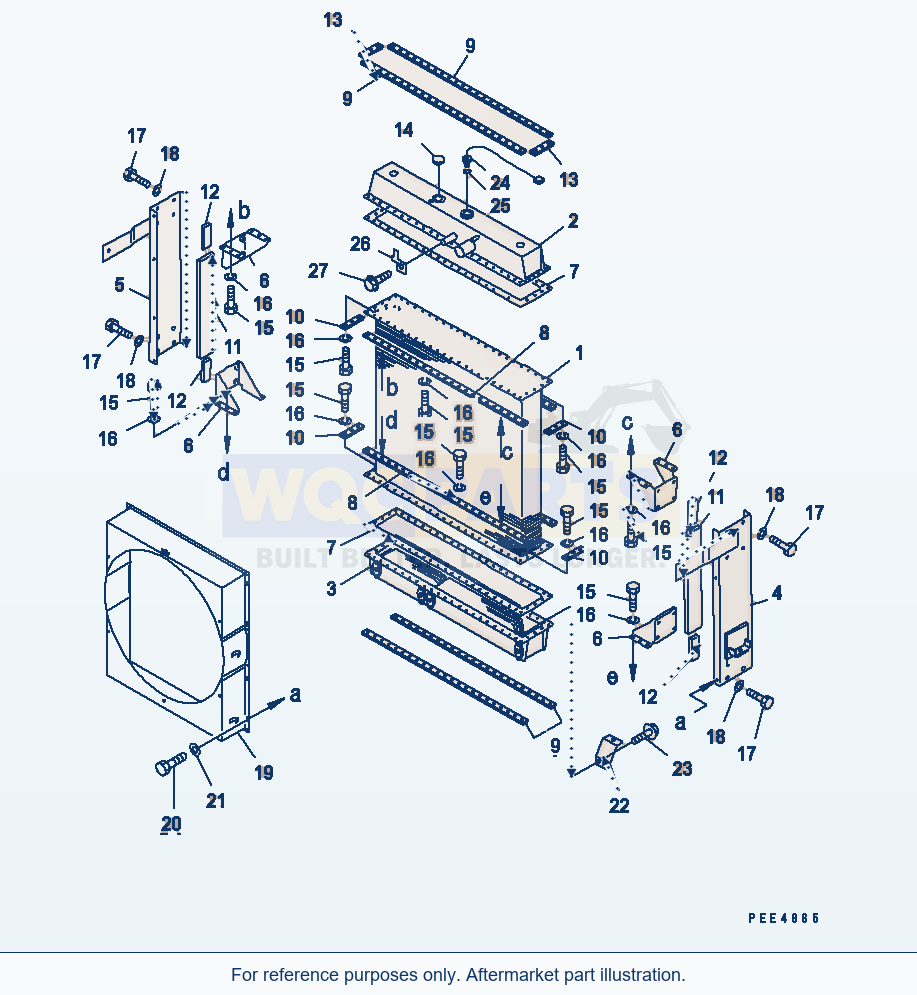 Komatsu WA470-3 Radiator (Radiator Parts) parts diagram