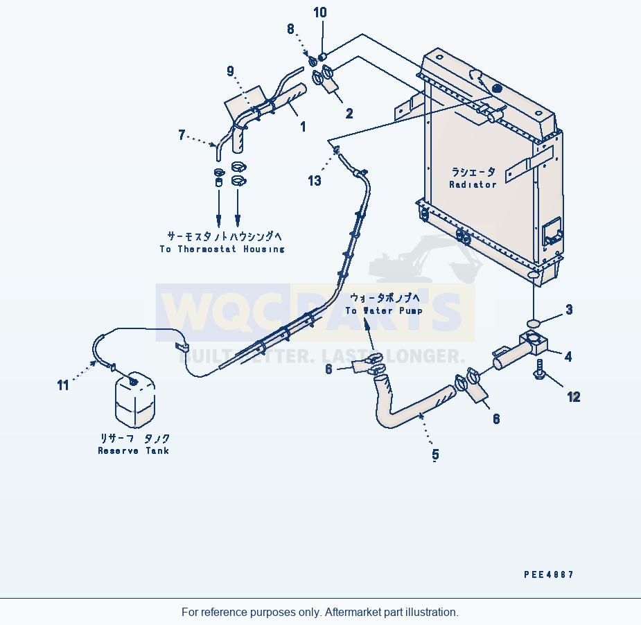 Komatsu WA470-3 Radiator (Radiator Piping) parts diagram