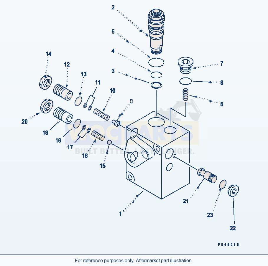 Komatsu WA470-3 Accumulator Charge Valve(#50001-) parts diagram