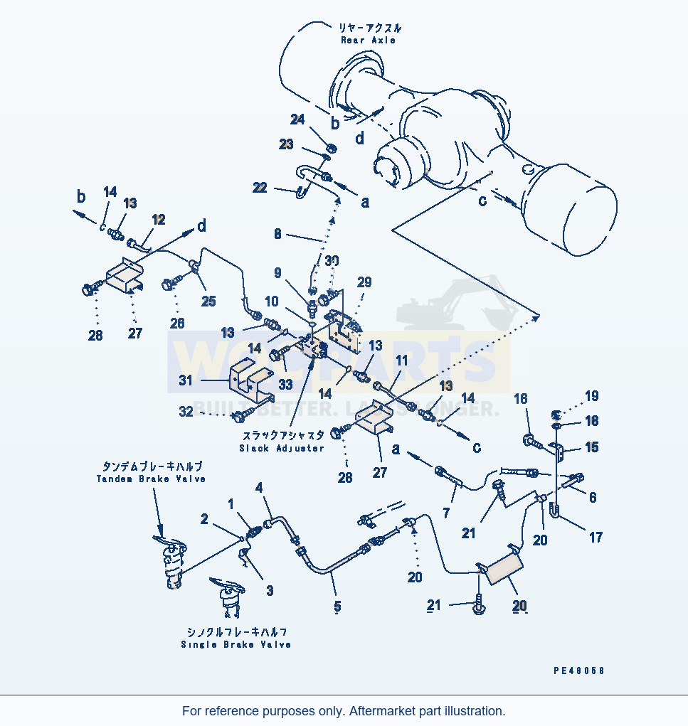 Komatsu WA470-3 Brake Oil Piping (Rear Brake Line)(#50001-) parts diagram