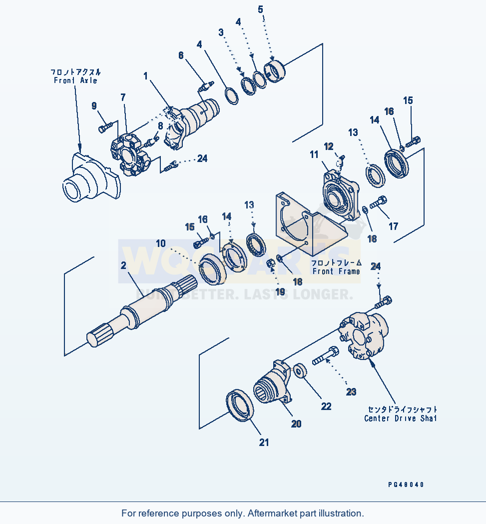 Komatsu WA470-3 Drive Shaft (Front)(#50001-) parts diagram