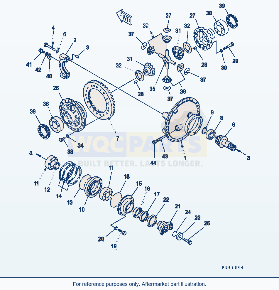 Komatsu WA470-3 Front Differential(#50001-) parts diagram