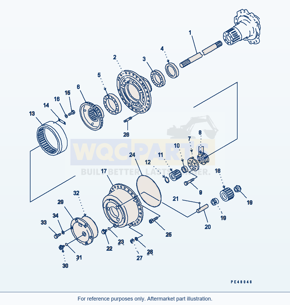 Komatsu WA470-3 Front Final Drive(#50001-) parts diagram