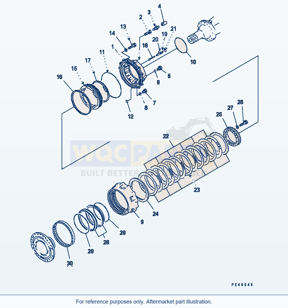 Komatsu WA470-3 Front Wheel Brake(#50001-) parts diagram