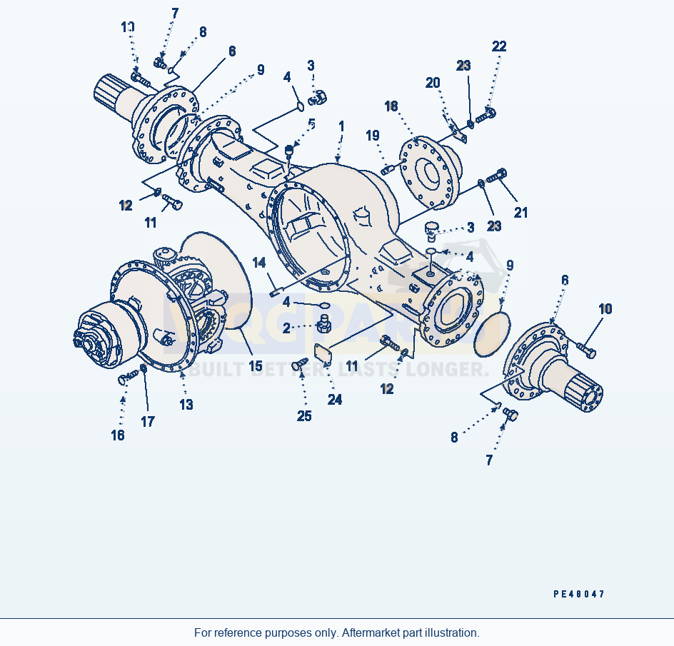 Komatsu WA470-3 Rear Axle Housing(#50001-) parts diagram