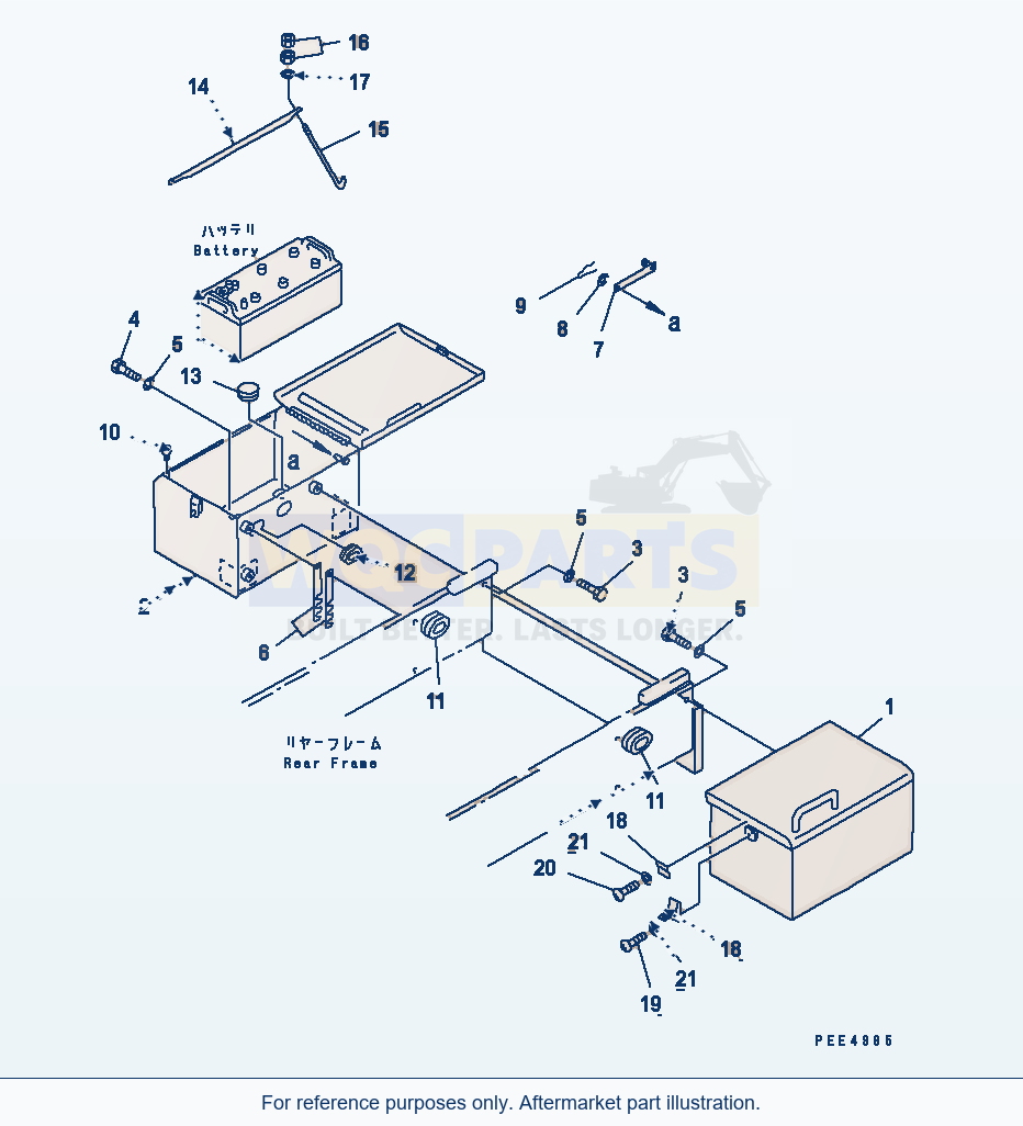 Komatsu WA470-3 Battery Box (Box And Battery Mounting) parts diagram