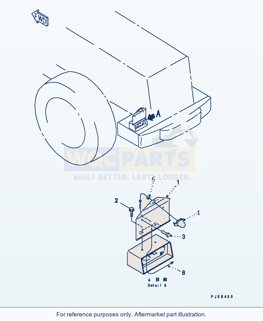 Komatsu WA470-3 Battery Box (License Plate) parts diagram