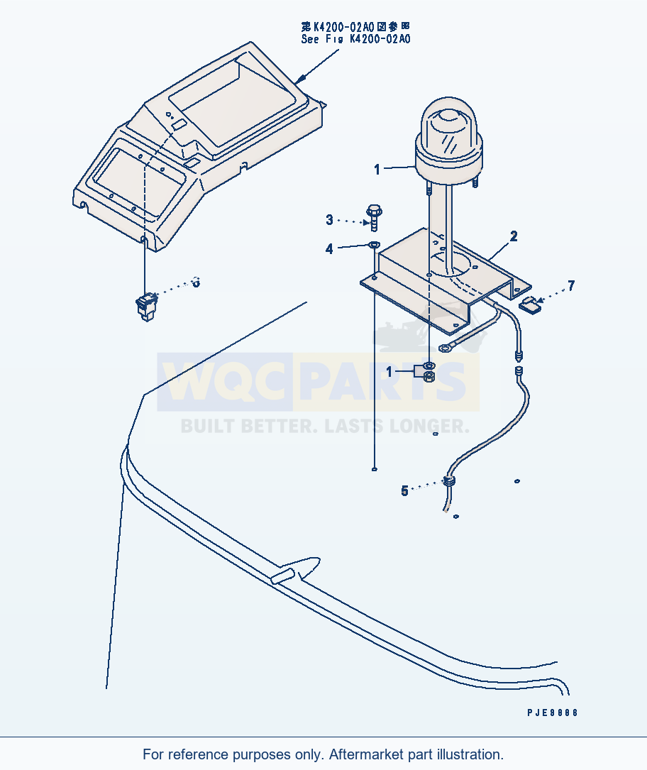 Komatsu WA470-3 Beacon Lamp parts diagram