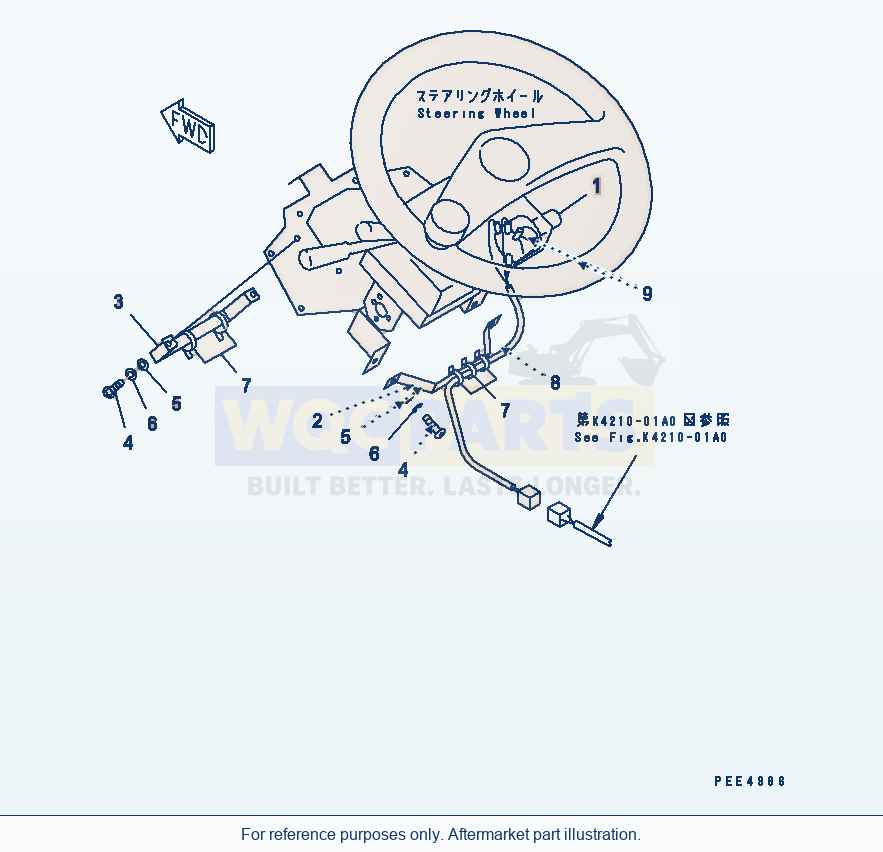 Komatsu WA470-3 Electrical Instrument (Starter Switch) parts diagram