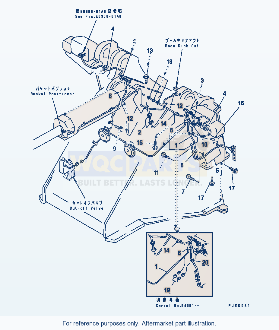 Komatsu WA470-3 Wiring Harness (Front Frame Line) parts diagram