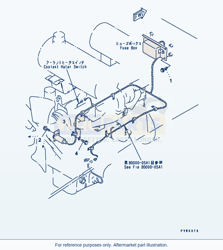 Komatsu WA470-3 Wiring Harness (Mounting Parts) parts diagram