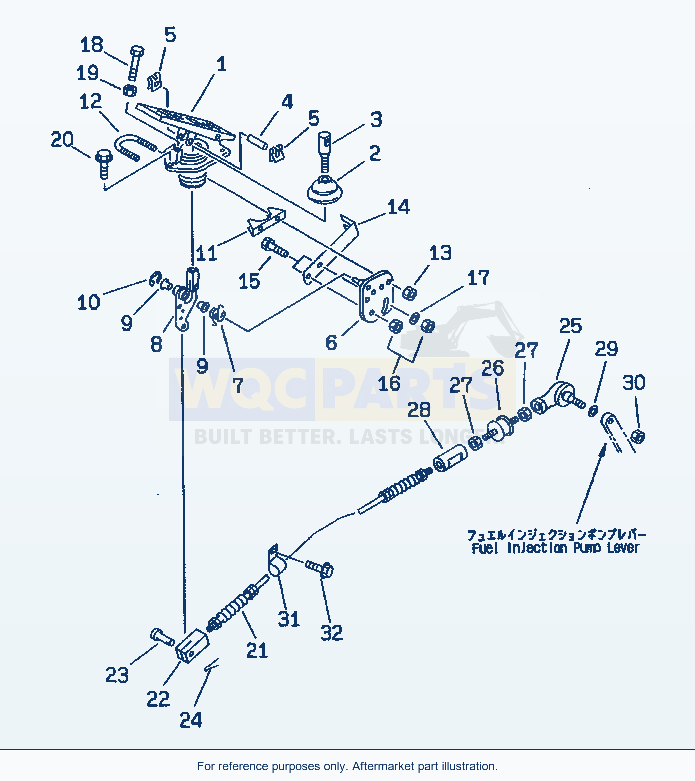 Komatsu WA470-3 Accelerator Pedal And Linkage(#50001-) parts diagram