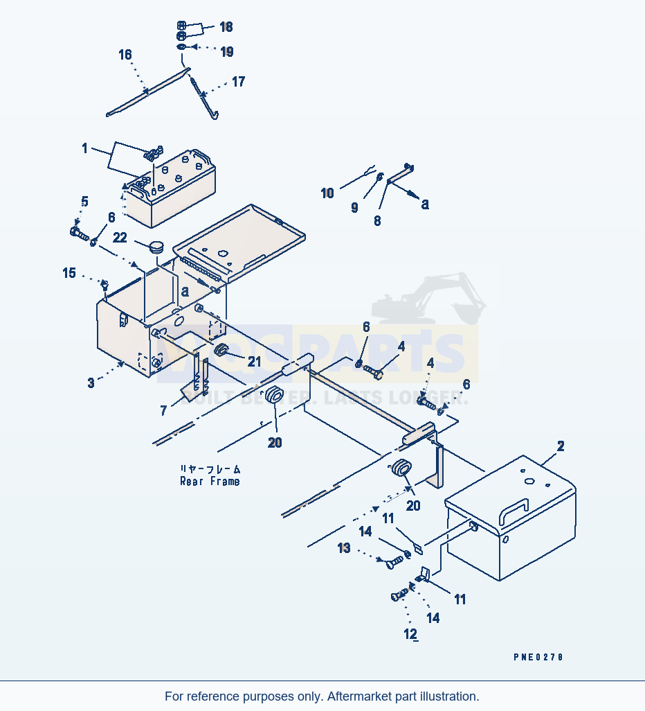 Komatsu WA470-3 Battery And Battery Box(#50001-) parts diagram