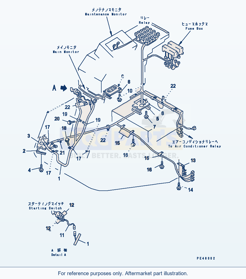 Komatsu WA470-3 Electrical System (Floor Line)(#50001-) parts diagram