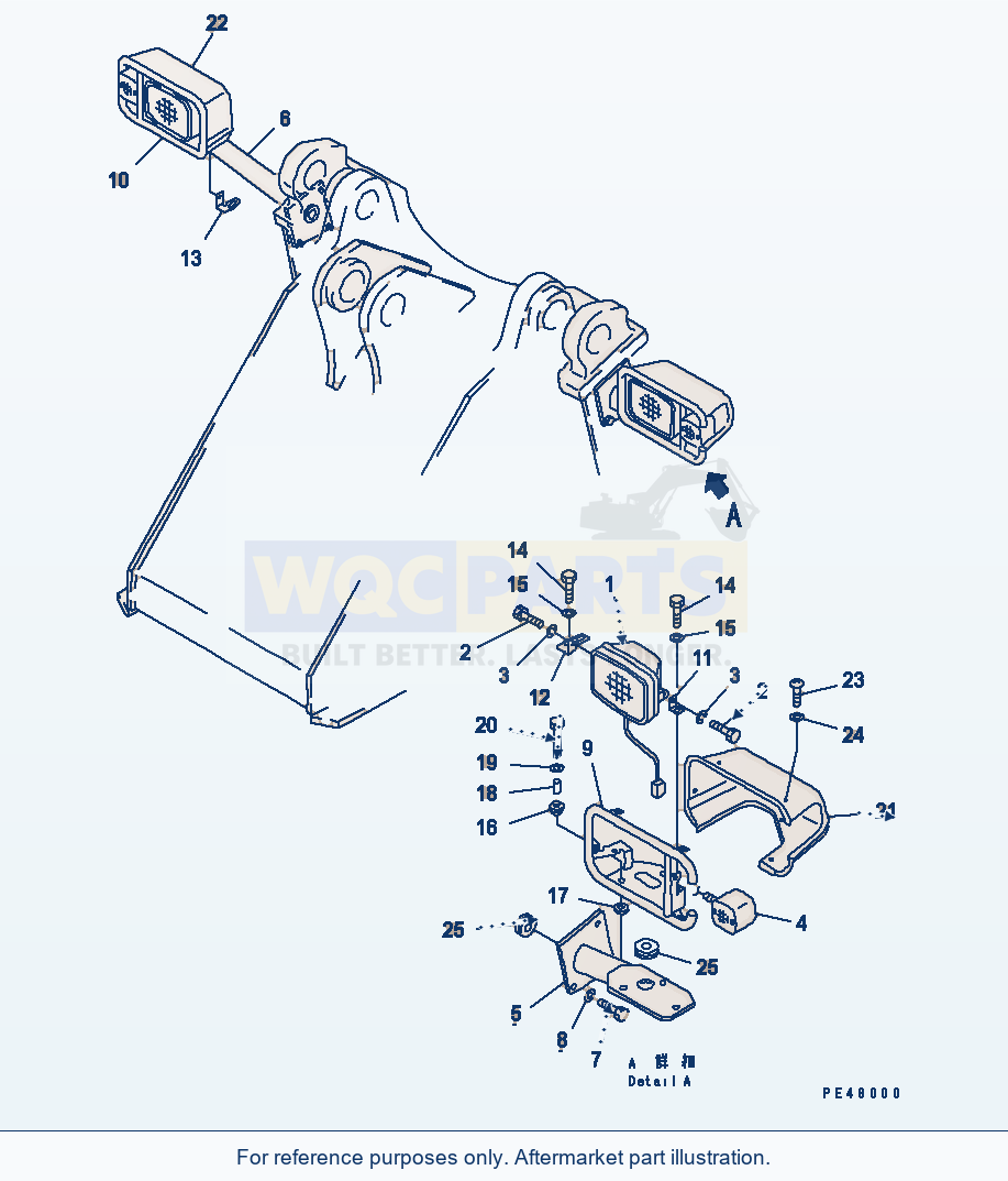 Komatsu WA470-3 Electrical System (Front Lamp)(#50001-) parts diagram