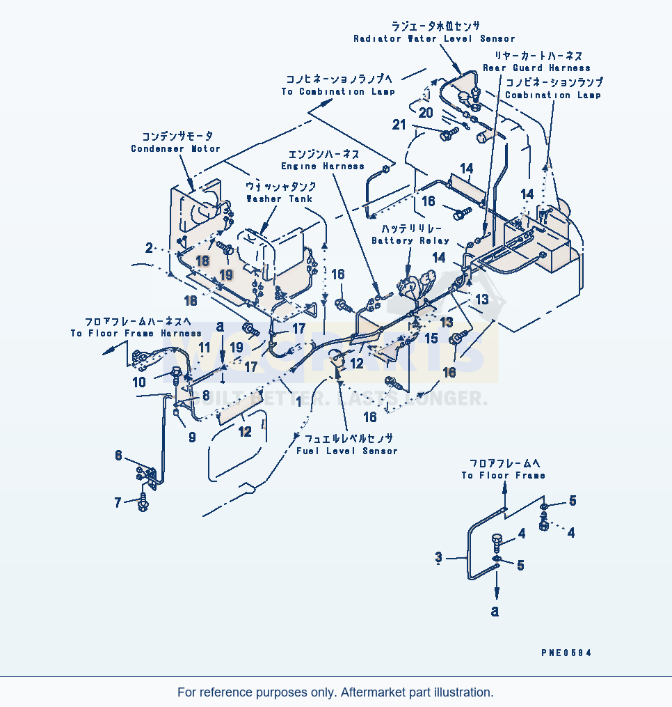 Komatsu WA470-3 Electrical System (Rear Frame Line)(#50001-) parts diagram