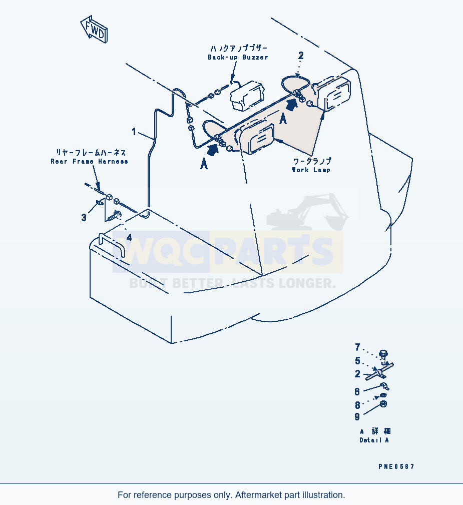 Komatsu WA470-3 Electrical System (Rear Guard Line)(#50001-) parts diagram