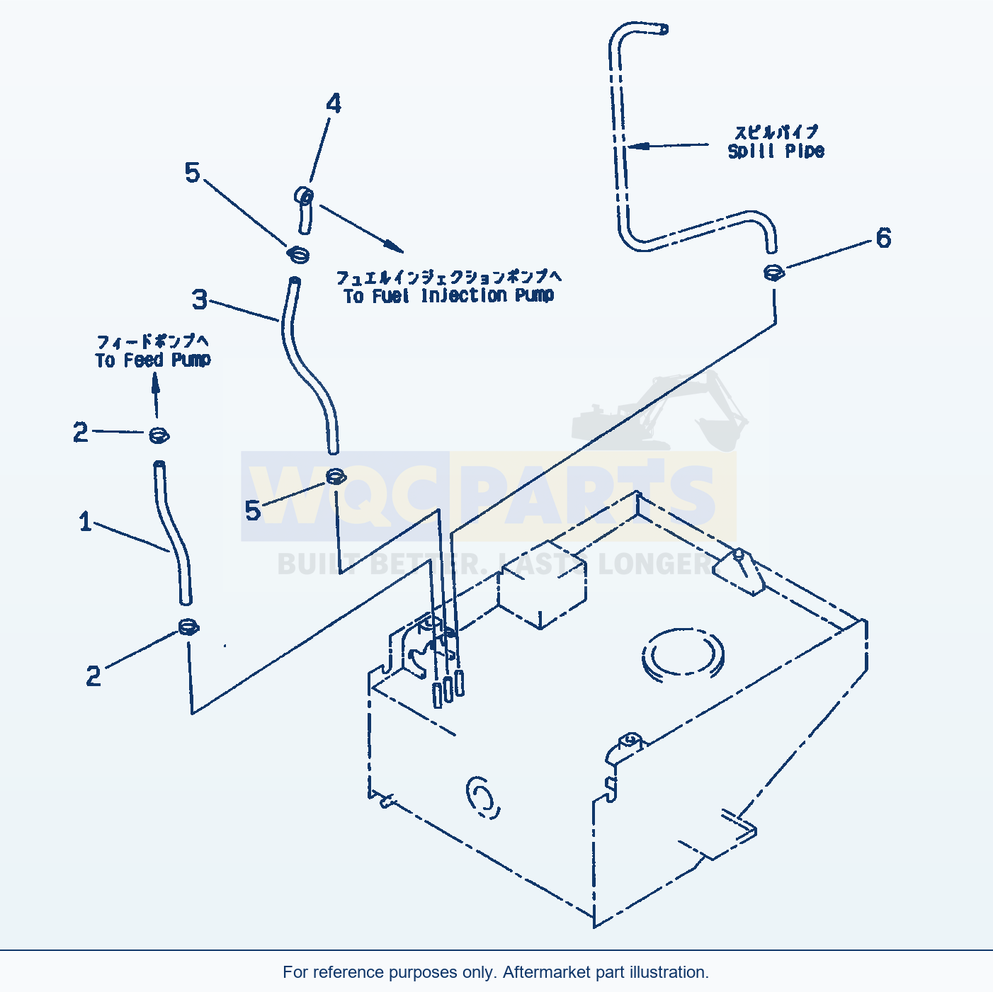 Komatsu WA470-3 Fuel Piping(#50001-) parts diagram