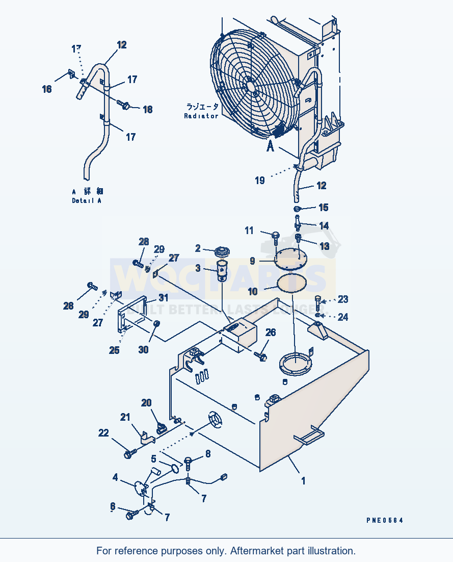 Komatsu WA470-3 Fuel Tank(#50001-) parts diagram