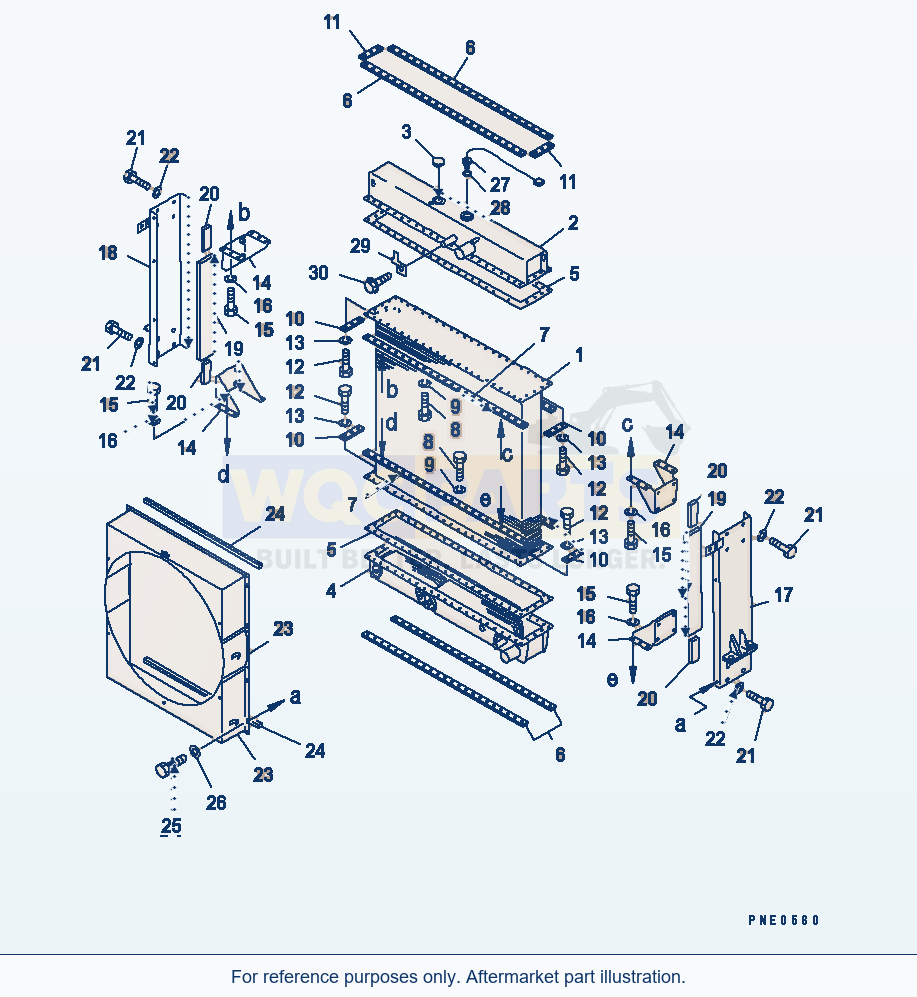 Komatsu WA470-3 Radiator(#50001-) parts diagram