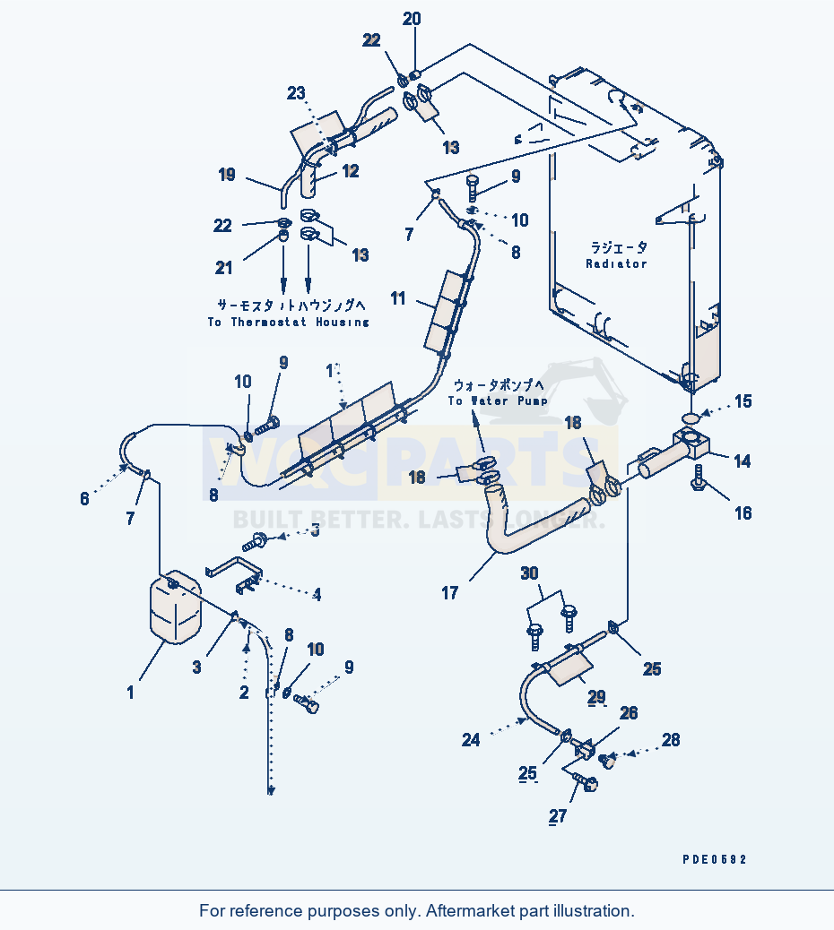 Komatsu WA470-3 Radiator Piping(#50001-) parts diagram