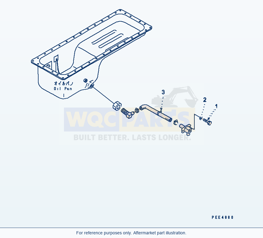 Komatsu WA470-3 Engine (Drain Hose Mounting) parts diagram