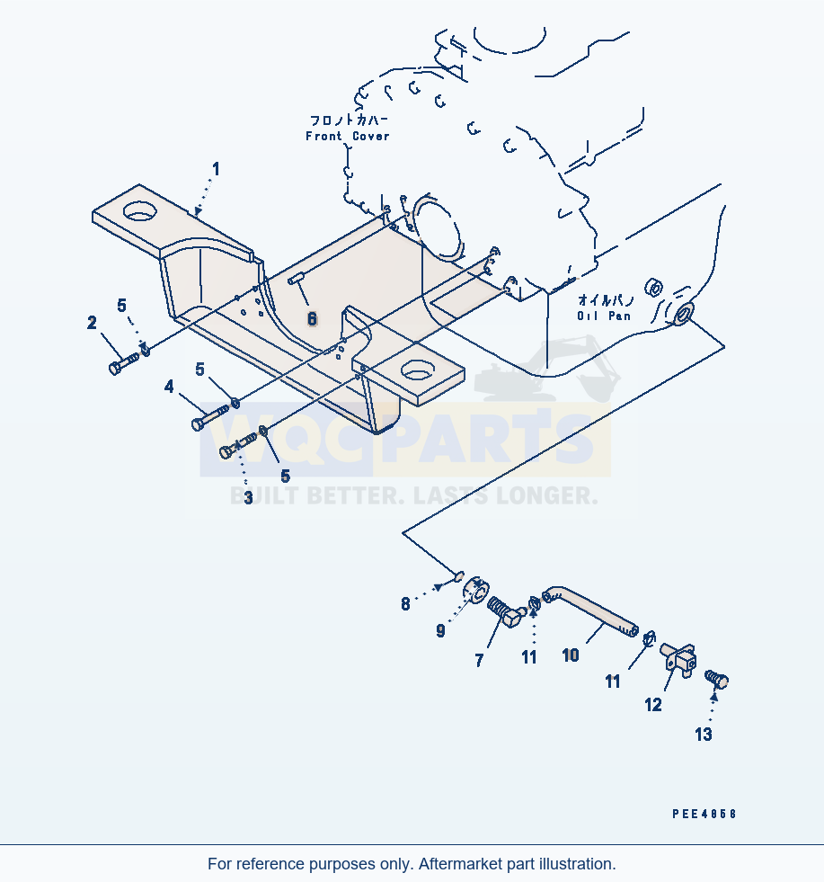 Komatsu WA470-3 Engine (Mounting And Oil Pan Drain) parts diagram